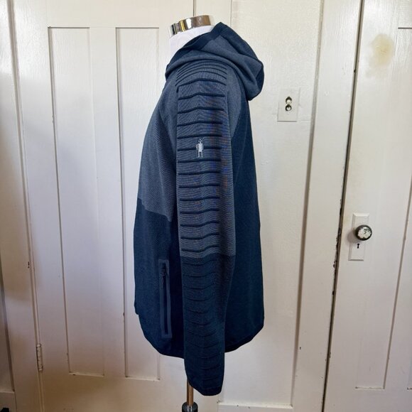 Smartwool Jacket Mens XXL Gray Intraknit Merino Wool Fleece Full Zip Hoodie - Picture 3 of 8